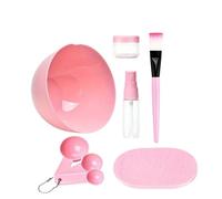 Kit de mélange masques faciaux en plastique, 7 à 11 pièces, brosses faciales, outil beauté for Salon SPA domicile Pour D'Application Facial(Pink 9pcs)