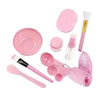 Kit de mélange masques faciaux en plastique, 7 à 11 pièces, brosses faciales, outil beauté for Salon SPA domicile Pour D'Application Facial(Pink 11pcs)