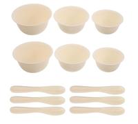 Kit de Mélange pour Masque Facial 12 Pièces avec Spatules | Trois Tailles de Bol, Tpe Beige, Routine Soin Visage, Application Uniforme, Usage Salon et Vanity