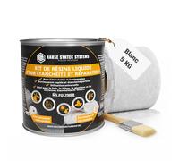 Kit de Membrane d'Étanchéité - Incl. un pinceau et un non-tissé - Joint exterieur et interieur - Colle Étanche pour Fissures & Fuites - Directe Sans Primaire - Tous Matériaux (Blanc, 5kg)