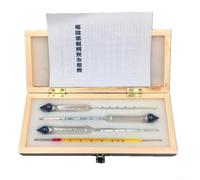 Kit de mesure à alcool en verre borosilicate avec thermomètre borosilicate | Mesure 0-100 % ABV, 3 gammes spécifiques, verre de haute précision, idéal pour la distillation à la maison, lecture rapide