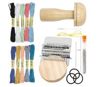 Kit de métier à à repriser Patch Maker - Cadre à reprisér de 4 pouces | Ensemble de reprisage en bois en acier inoxydable - Outils de tricot pour repriser des chaussettes, des vêtements en jean