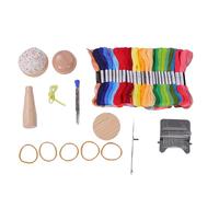 Kit de métier à repriser avec champignon, 14 crochets, mini machine à tisser avec fil de 50 couleurs, plusieurs aiguilles pour chaussettes, jeans, vêtements, réparation, ensemble