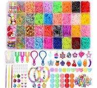Kit de métier à tisser 2300 pièces pour filles - 32 couleurs pour la fabrication de bracelets, comprend un étui de rangement, parfait pour les fêtes, Noël et cadeaux d'anniversaire