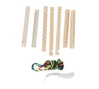 Kit de métier à tisser pour enfants, facile à utiliser, en bois pour la coordination œil-main, bricolage, artisanat, débutant, adulte, bois massif durable, 18 x 16 cm