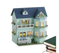 Kit de meubles miniatures en bois | Openable Miniature Wooden Doll House Kit with Furniture and LED | Handmade Creative Room Model Building Kit Decor for Valentine's Day Birthday