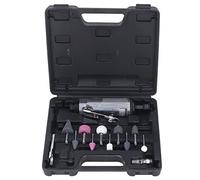 Kit de meuleuse à air 1/4 po, polisseuse pneumatique Haute efficacité, poignée Droite 22 000 TR/Min pour Sculpture sur Bois et métal, Coque en Aluminium avec 10 têtes de meulage