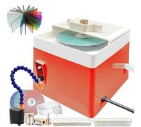 Kit de meuleuse pour vitrail, 60 W, mini outil de bricolage portable avec meuleuse diamant, disques de grain, pompe de circulation d'eau et outil de positionnement d'angle pour arts du verre