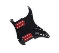 Kit De Micro De Plaque De Protection Professionnel Couvercle De Pré Câblage À Double Micro Avec Fonction De Séparation De Bobine HH Accessoire D'instrument De Musique Professionnel(Red BK)