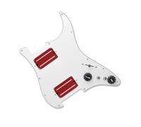 Kit De Micro De Plaque De Protection Professionnel Couvercle De Pré Câblage À Double Micro Avec Fonction De Séparation De Bobine HH Accessoire D'instrument De Musique Professionnel(Red WH)