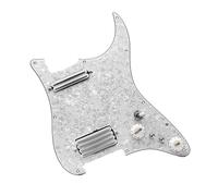 Kit De Micro De Plaque De Protection Professionnel Pickguard Pickguard 2 Et 4 Pistes Kits De Guitare Pré Câblés À Simple Et Double Bobine(Wh Pearl w Wh)