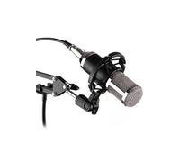 Kit de Microphone à condensateur d'enregistrement de studio de radiodiffusion professionnelle Micro tête ronde avec carte son externe-Noir + Argent