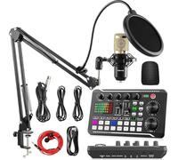 Kit De Microphone à Condensateur F998 Audio Interface Bm800 Pour Podcast Professionnel, Enregistrement En Studio, Pour Streaming En Direct Sur Youtube, Tiktok, Jeux Pc F998 + BM800 Mic Cantilever Set