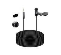 Kit de Microphone Cravate 3,5 mm + Housse Coupe-Vent pour Microphone Cravate, Boutonnière Externe à Clipser pour 1,5 M Microphone