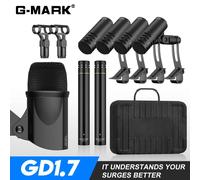 Kit De Microphone De Batterie G-Mark Gd1.7 Instruments De Musique Mic Pour Band Dj Stage Instrumental Performance Static Live Avec Étui.Black.