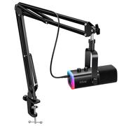 Kit de microphone de jeu FIFINE XLR/USB avec prise casque/muet/rvb/support de bras, ensemble de micro dynamique pour PC PS5/4 mélangeur amplificateur (AM8T)