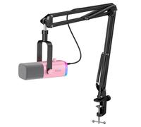 Kit de microphone de jeu FIFINE XLR/USB avec prise casque/muet/rvb/support de bras, ensemble de micro dynamique pour PC PS5/4 mélangeur amplificateur AM8T (AM8TP)