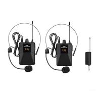 Kit de microphone sans fil UHF, ensemble de microphones sans fil portables pour chanter en direct, karaoké, église, fête, DJ PA (1 pour faire glisser 2 écouteurs)