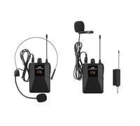 Kit de microphone sans fil UHF portable avec 16 canaux, appariement aléatoire d'identification, faible distorsion, pour karaoké, conférences et utilisation en extérieur (1 à glisser 2)