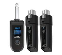 Kit de microphones sans fil - Émetteur et récepteur rechargeable 2,4 GHz en forme de grenade | Adaptateur pour microphones dynamiques, outils, mixeurs | Portée 15 m, Plug & Play pour événements