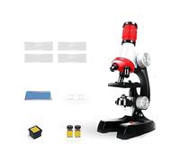 Kit De Microscope Éducatif for Enfants Science Lab LED 100-1200X Home School(Red)