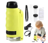 Kit de microscope portable - Petit microscope pour - Microscope de poche portable - Kit de science de grossissement 250x - Éclairage LED - Jeu d'observation