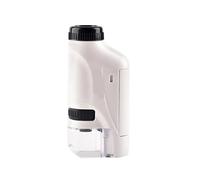 Kit de Microscope portatif avec éclairage LED Laboratoire 60X-120X Mini alimenté par Batterie Science for Enfants(White)