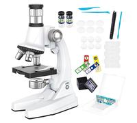 Kit de microscope pour - 100 x 1200 x - Kit de microscope scientifique pour débutant - Outil d'apprentissage éducatif STEM - Appareil d'exploration de biologie portable pour garçons et filles
