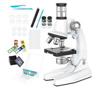 Kit de microscope pour débutant, kit de microscope scientifique, microscope composé, microscope pour enfants, kit de diapositives préparées, microscope 100X-1200X, microscope éducatif pour salon