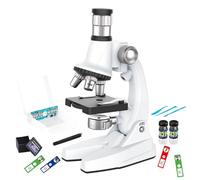 Kit de microscope pour enfants, kit Clear Science 1200x avec kit d'expérience, microscope étudiant, microscope scientifique pour abdos avec lumières LED, microscope préscolaire pour voir les petits