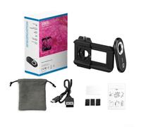 Kit de microscope pour téléphone portable avec grossissement macro 100x, 150x, 200x et lumière LED pour photographie de gros plan claire et lumineuse (200x)