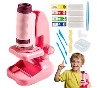 Kit de Microscope Scientifique Enfant, Microscope Pédagogique Grossissement 60x-180x, Jeu d'Éveil Scientifique pour Découverte dès 2 Ans