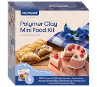 Kit de mini aliments en argile polymère pour travaux manuels, kit de sculpture avec outils, craie, rouleau et argile polymère pour la fabrication de charcuteries, gâteaux et boucles d'oreilles