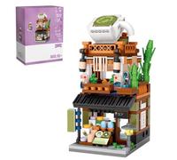Kit de mini blocs de construction japonais de 379 pièces, modèle de brique MOC d'architecture traditionnelle de maison de thé, cadeau créatif de construction STEM pour adultes et adolescents