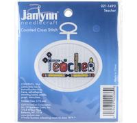 Kit de mini-broderie au point de croix Tobin Janlynn, ovale, 2,75 po, pour enseignant (18 points)