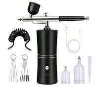 Kit de mini compresseur d'air 0,3 mm, pistolet pulvérisateur pour peinture aérographe, aérographe pour nail art, artisanat, gâteau, nébuliseur pour brouillard nano Taille UniqueAlliage d'aluminium