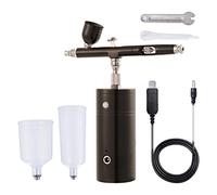 Kit de mini compresseur d'air aérographe portable - Noir - 3,7 x 13,9 x 14,5 cm