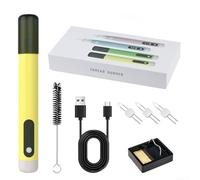 Kit de mini fer à souder portable avec charge et chauffage rapide pour bijoux, perles, cire, faire fondre du bois, réparation de fils de couleur rose (jaune)