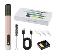Kit de mini fer à souder portable avec charge et chauffage rapide pour bijoux, perles, cire, faire fondre du bois, réparation de fils de couleur rose (rose)