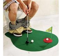 Kit de Mini Golf pour Toilettes - Entraînez-vous au Golf dans le Confort de Votre Salle de Bain - Cadeau Parfait pour les Amateurs de Golf Vert G