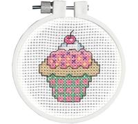 Kit de mini-points de croix compt s Janlynn/Kid Stitch, cupcake rond de 7,6 cm (11 points)
