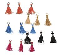 Kit De Mini-Pompons Avec ¿Illet 15 Mm - Beige-Bleu-Noir-Orange-Rose