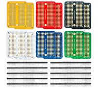 Kit de mini prototype PCB pour électronique DIY et Arduino - Platines perforées à souder plaquées or (12 mini cartes + 10 barrettes mâles)