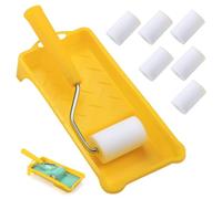 Kit de mini rouleaux à peinture en mousse de 8 pièces/ensemble 2 pouces avec plateau, cadre et 6 couvercles, petit rouleau à peinture pour armoires, portes, travaux manuels, garni