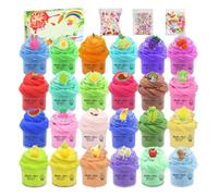 Kit de Mini Slime - AMOUNE - 24 Couleurs - Super Extensible - Non Collant - Super Doux