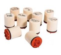Rayher 68099000 Kit Mini-Tampons, Bois, Marron, 7 x 5,5 x 8 cm