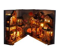 Kit de miniatures de coin de livres | Modèle de rue japonais - Kit de maison miniature 3D pour table, cadeau de nouvel an, anniversaire, Saint-Valentin pour adolescents, adultes