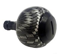 Kit de mise à niveau pour Daiwa 23 Exceler - Poignée ronde en fibre de carbone et en alliage d'aluminium CNC - Couleur marron (noir)