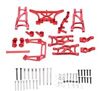 Kit de mise à niveau RC, bras de suspension en alliage d'aluminium, coupelles de direction, pièces de précision CNC pour accessoires de voiture télécommandés à l'échelle 1/10 (Rouge)