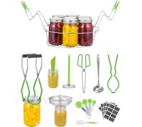 Kit de mise en conserve et accessoires de mise en conserve - Entonnoir et pince en acier inoxydable pour bain-marie - Kit d'accessoires de conservation